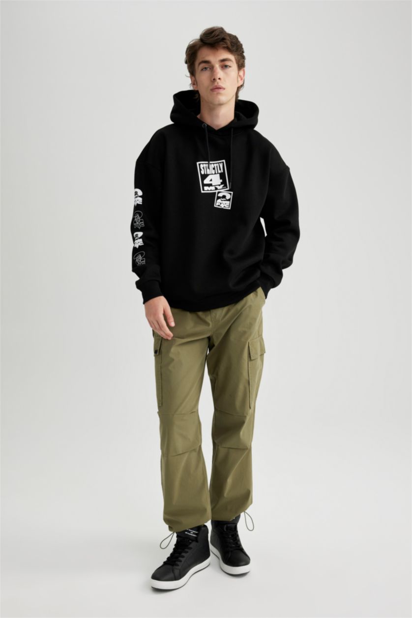 Мужчины Хаки Брюки карго свободного кроя