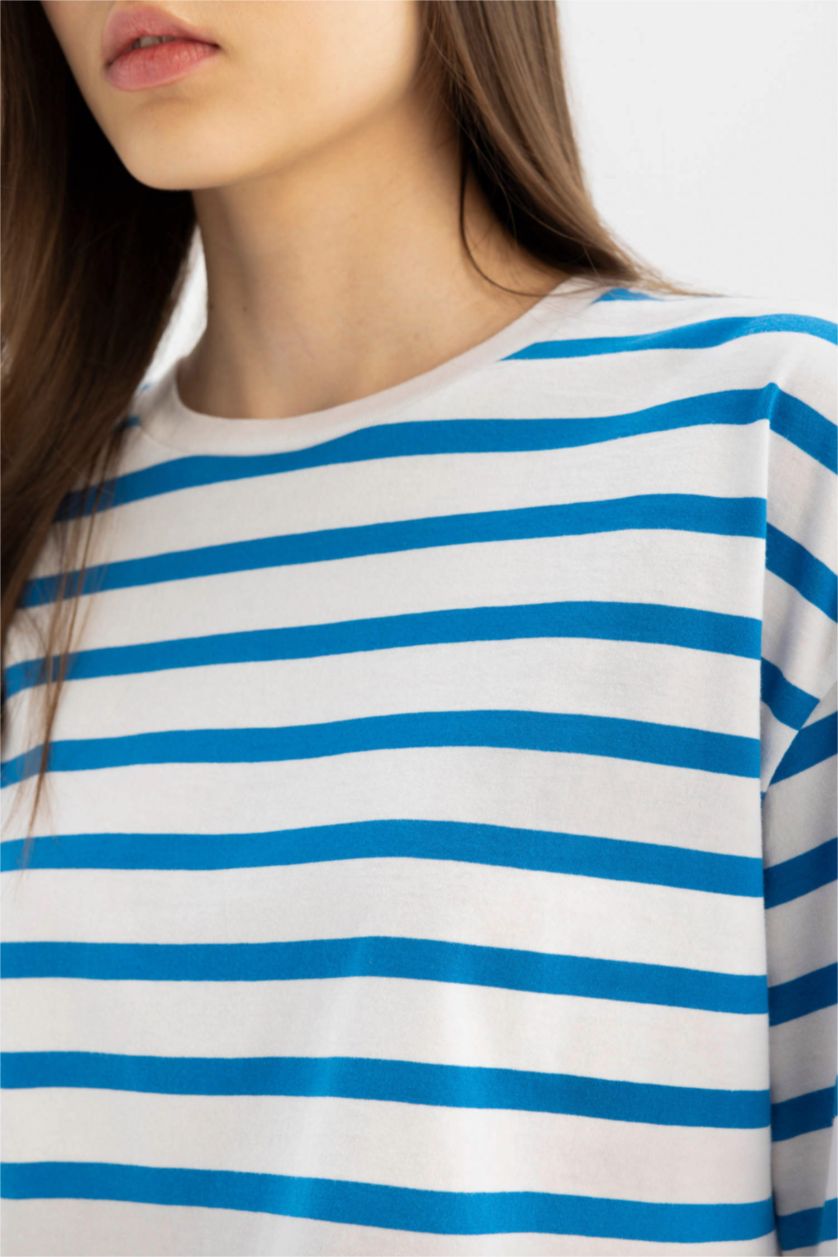 WOMAN Royal Fitted Striped Short Sleeve T-Shirt