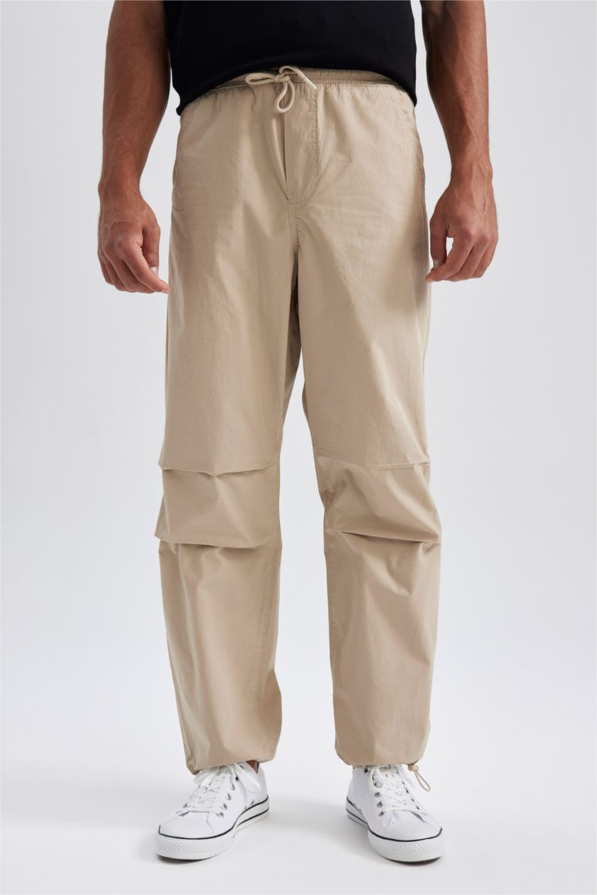 Erkek Bej Paraşüt Pantolon