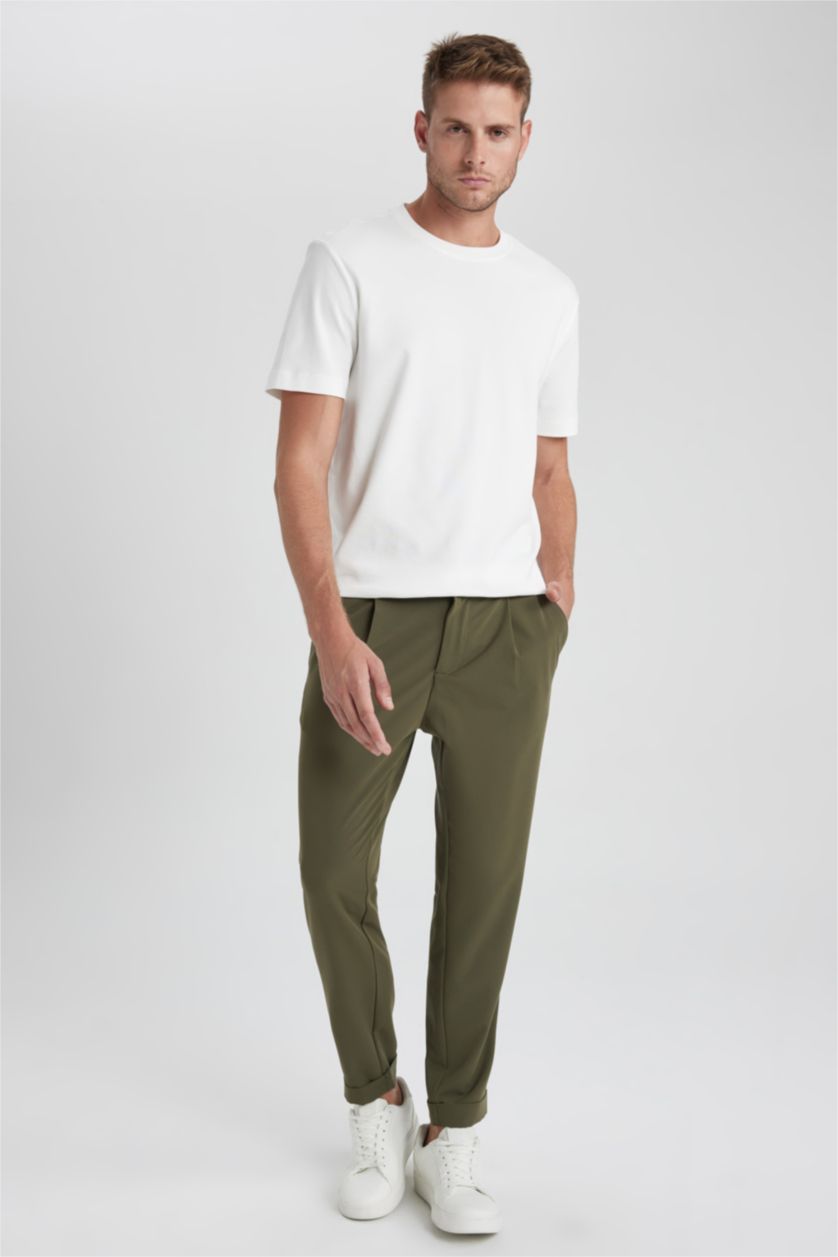 HOMME Kaki Pantalon Crop