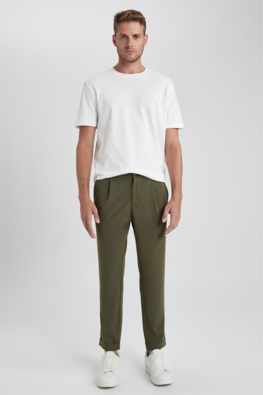 HOMME Kaki Pantalon Crop