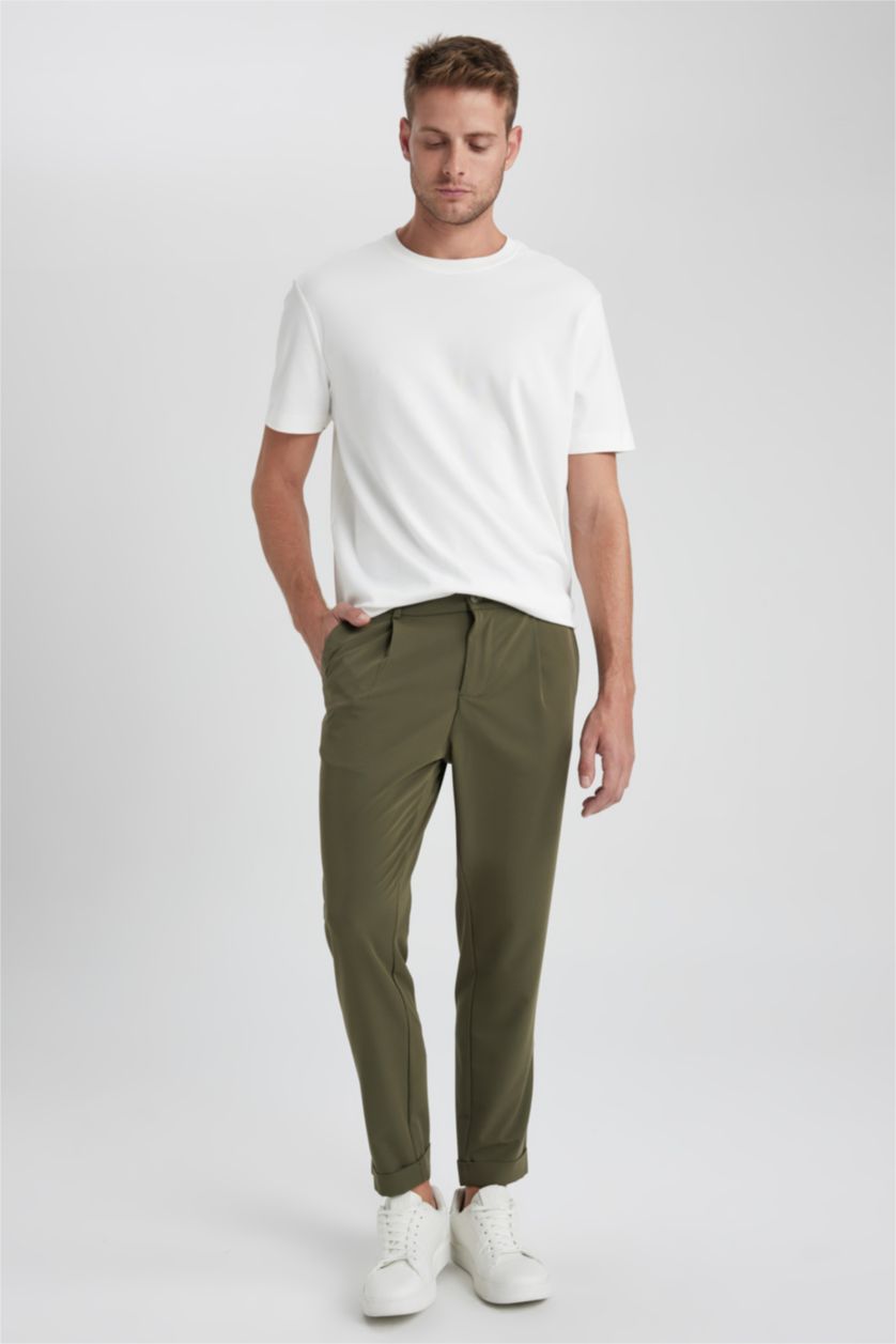 HOMME Kaki Pantalon Crop