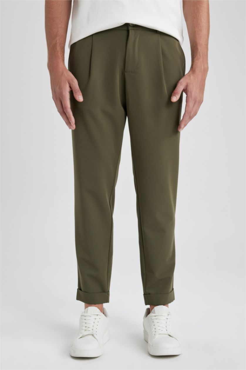 HOMME Kaki Pantalon Crop