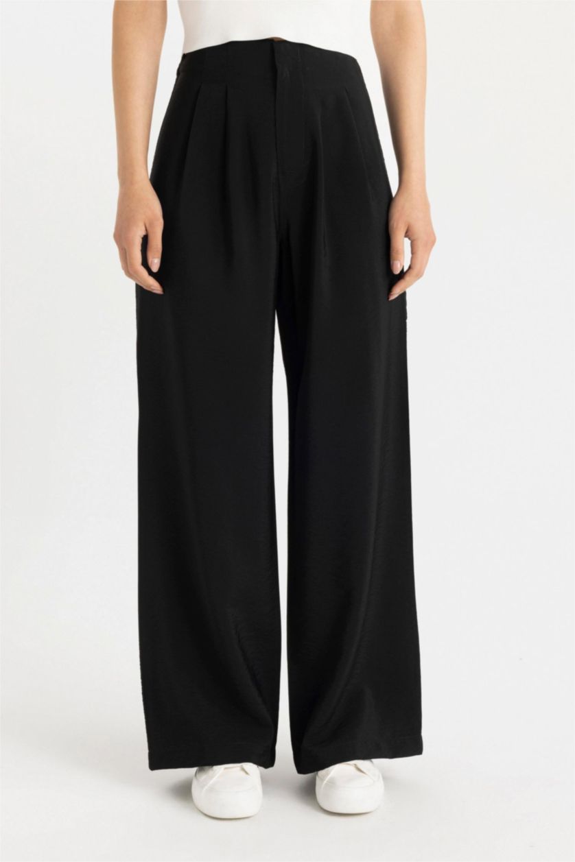 WOMAN Black Wide Leg Trousers