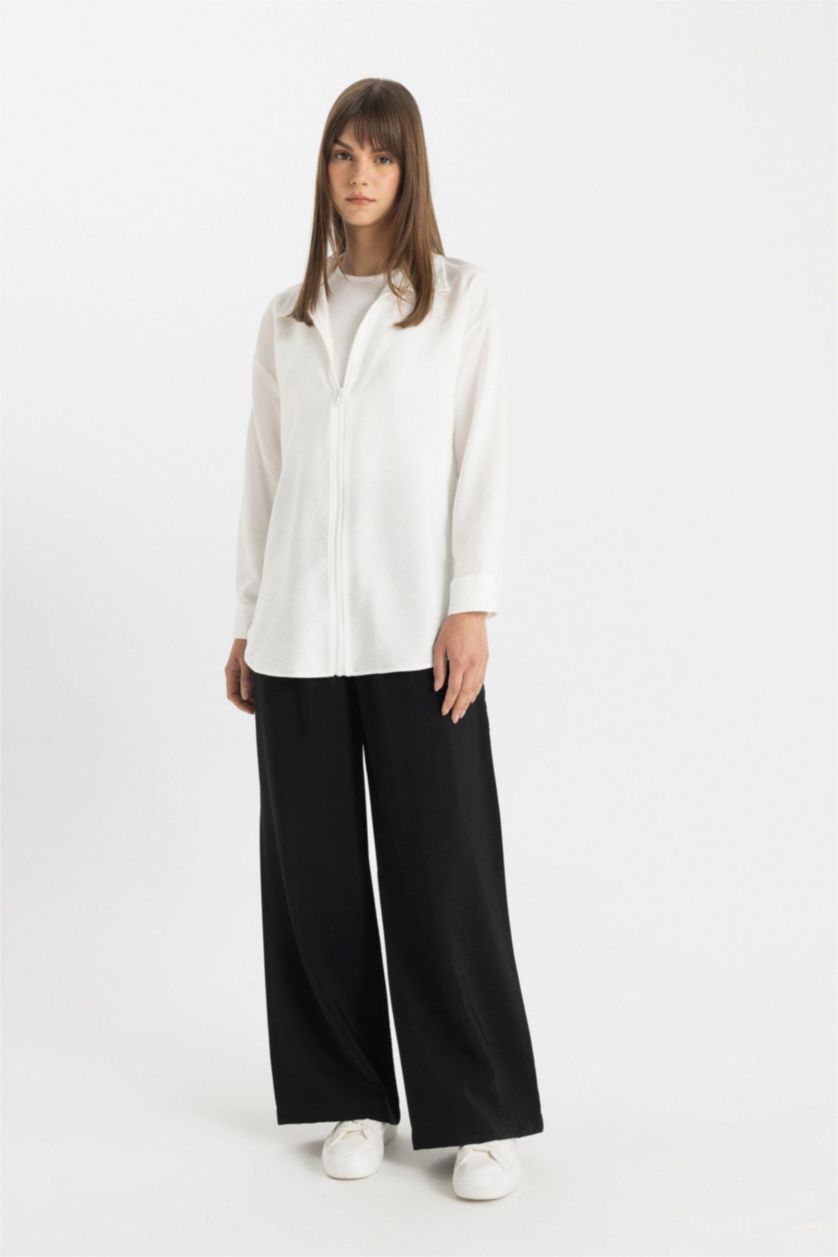 WOMAN Black Wide Leg Trousers