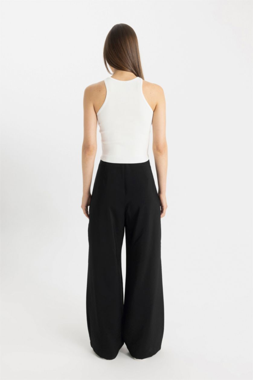 WOMAN Black Wide Leg Trousers
