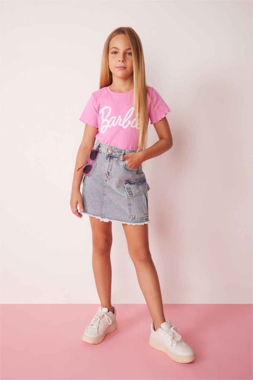 FILLES BLEU Clair Jupe Coupe Cargo Pour Fille