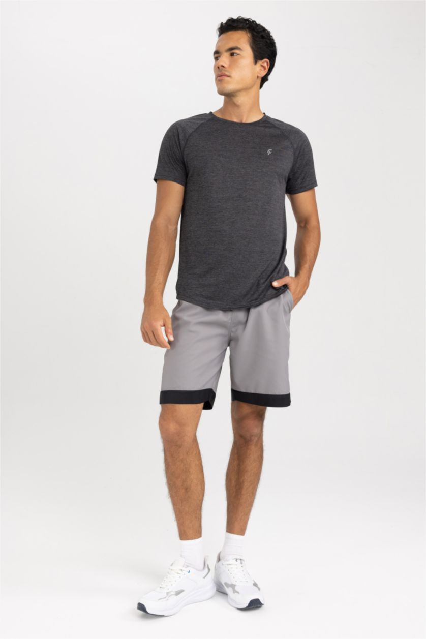 MAN Anthracite Melange Slim Fit Crew Neck T-Shirt