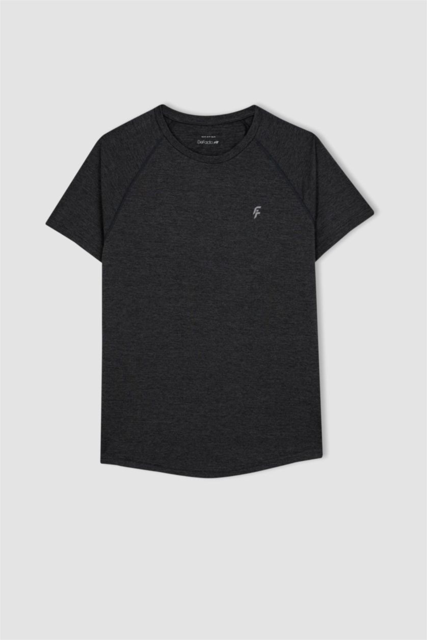 MAN Anthracite Melange Slim Fit Crew Neck T-Shirt