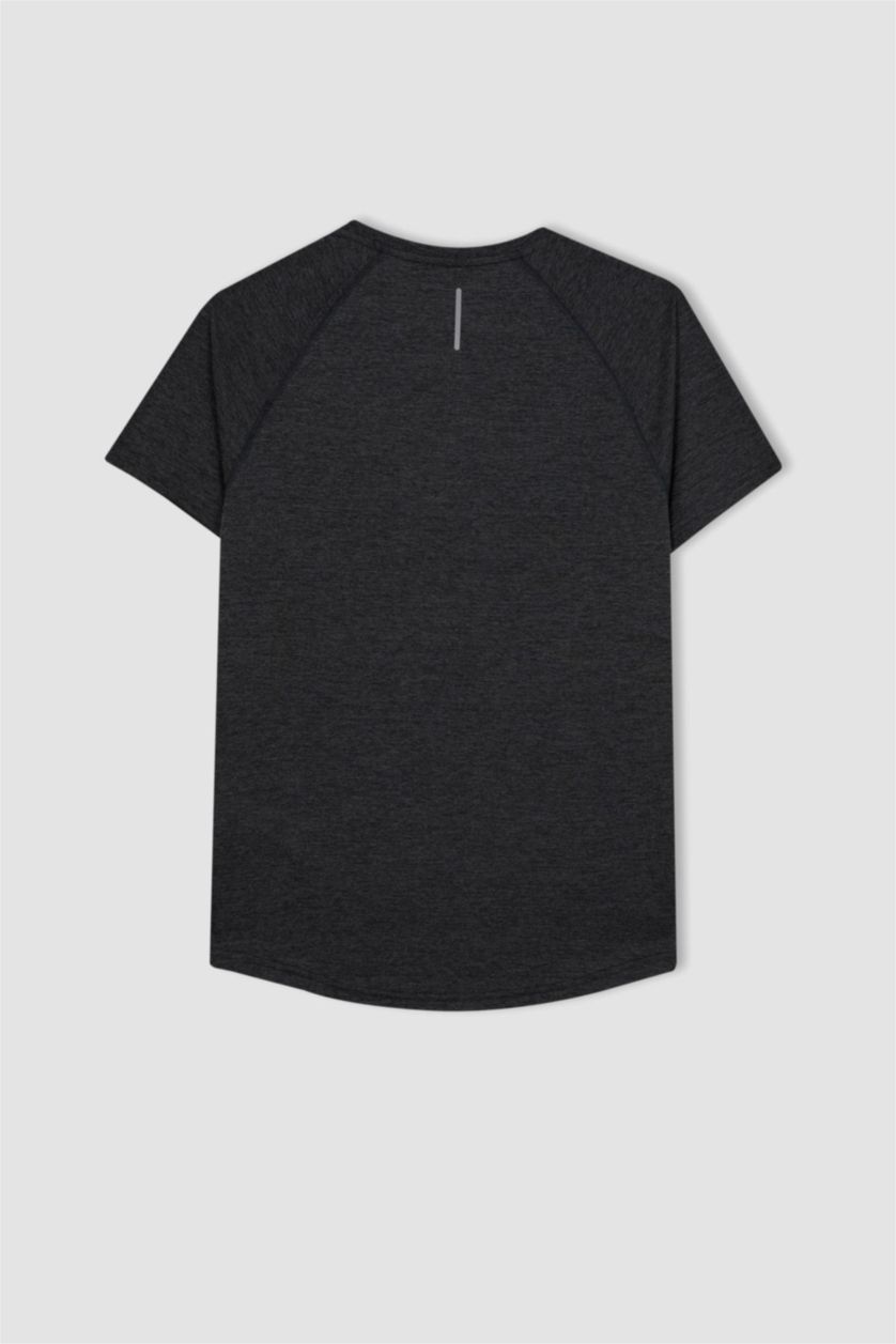 MAN Anthracite Melange Slim Fit Crew Neck T-Shirt