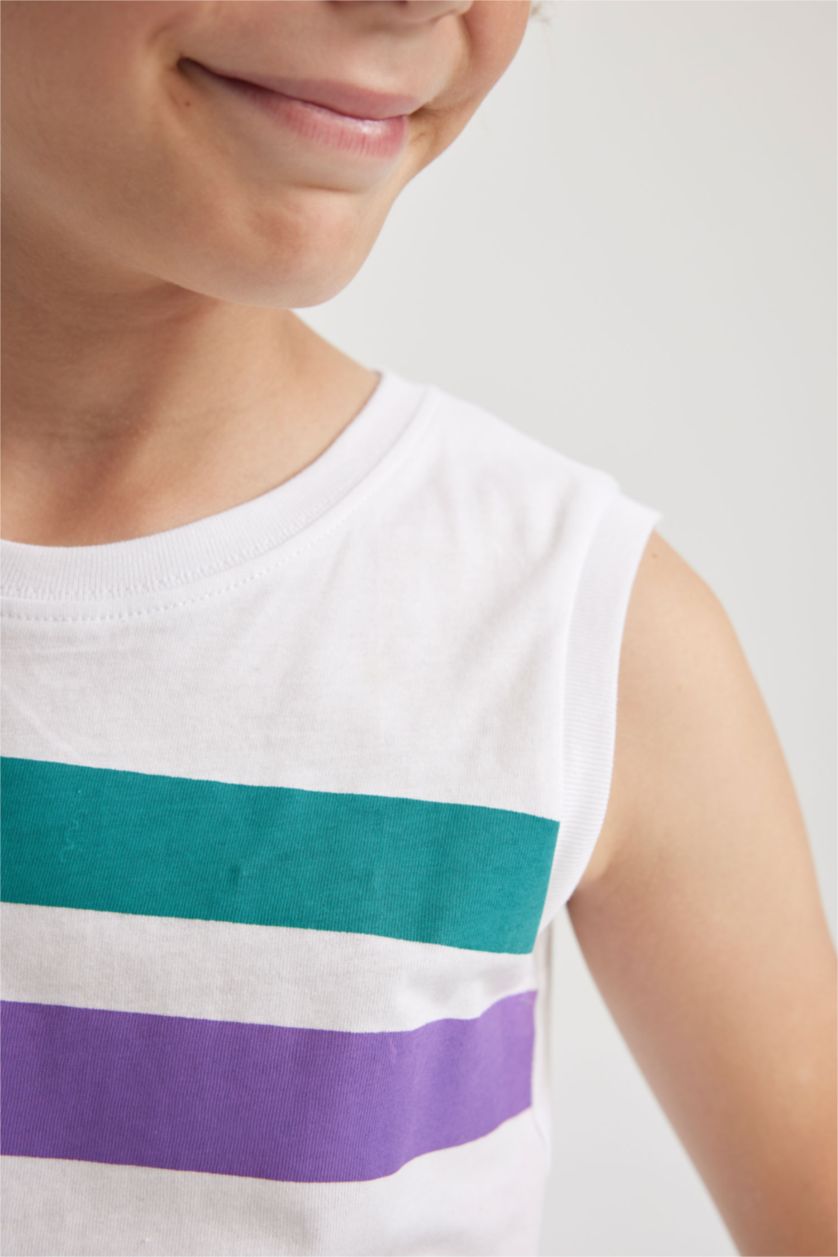 BOYS & TEENS White Boy Regular Fit Tank Top
