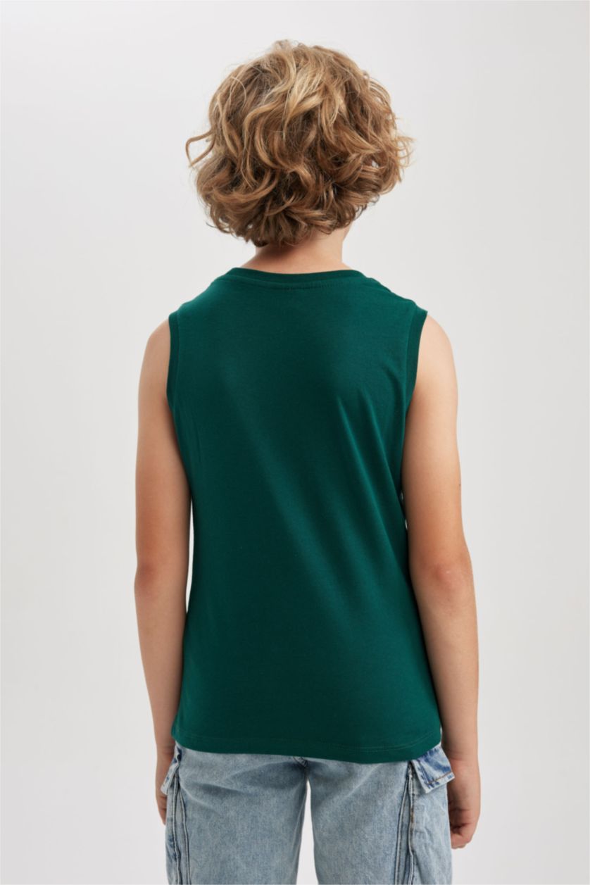 أولاد أخضر تيشيرت اولادي بدون أكمام