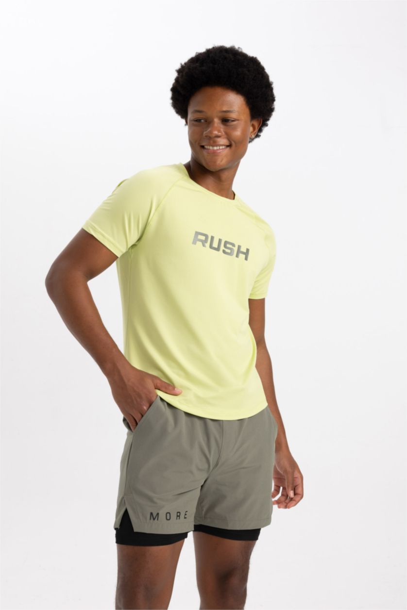 MAN Light Green Slim Fit Short Sleeve T-Shirt
