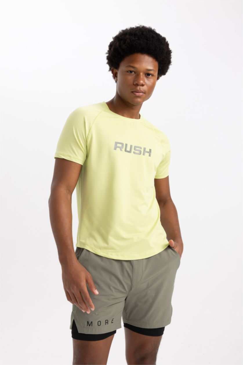 MAN Light Green Slim Fit Short Sleeve T-Shirt