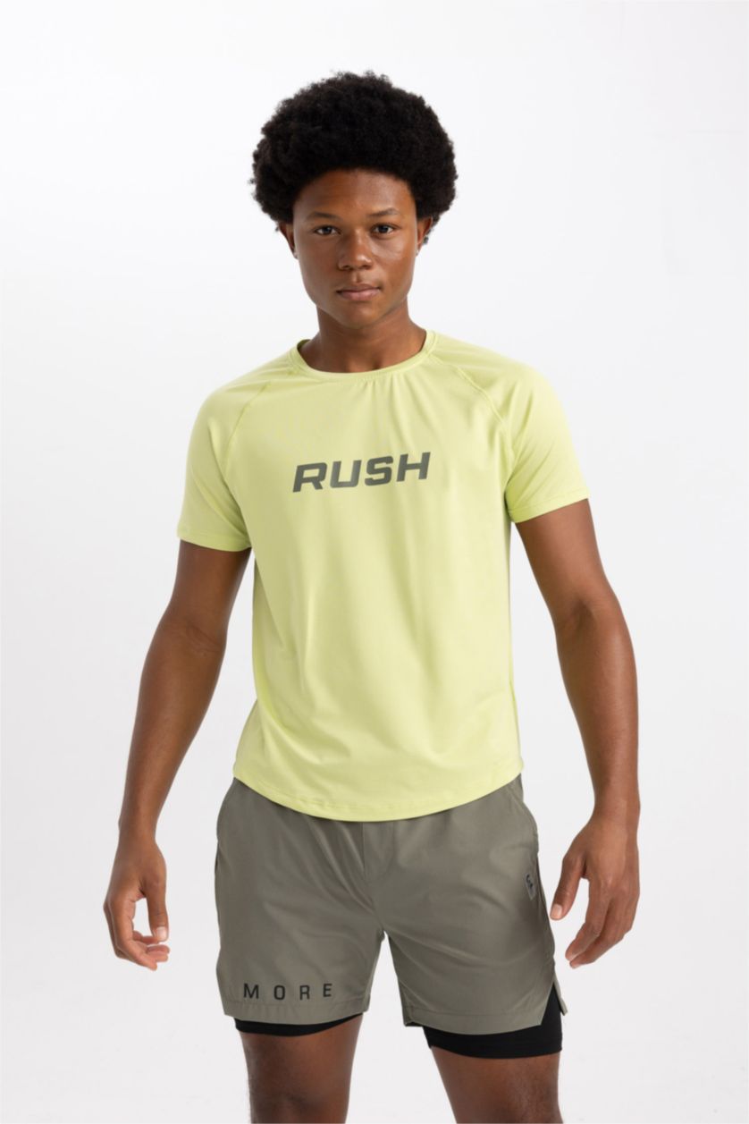 MAN Light Green Slim Fit Short Sleeve T-Shirt