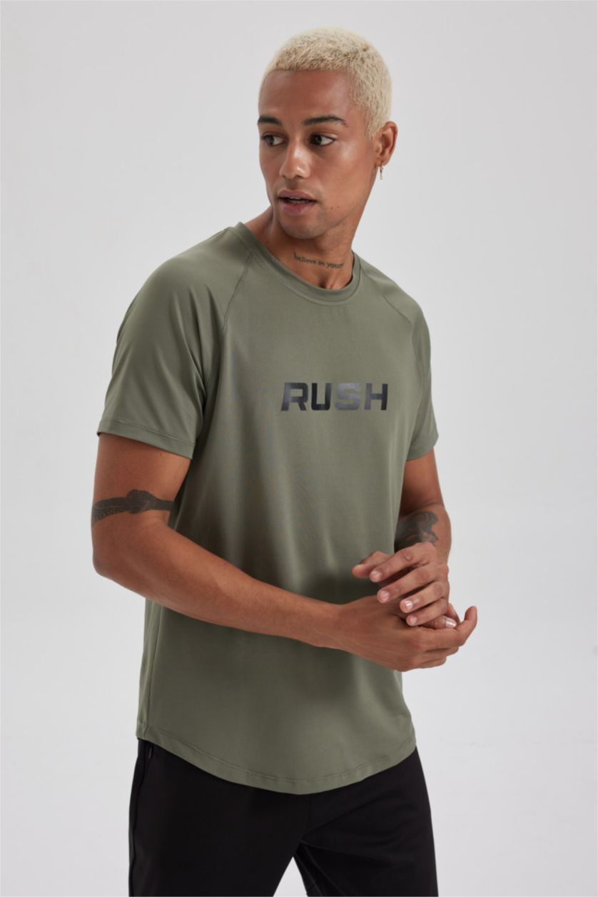 MAN Light Khaki Slim Fit Short Sleeve T-Shirt