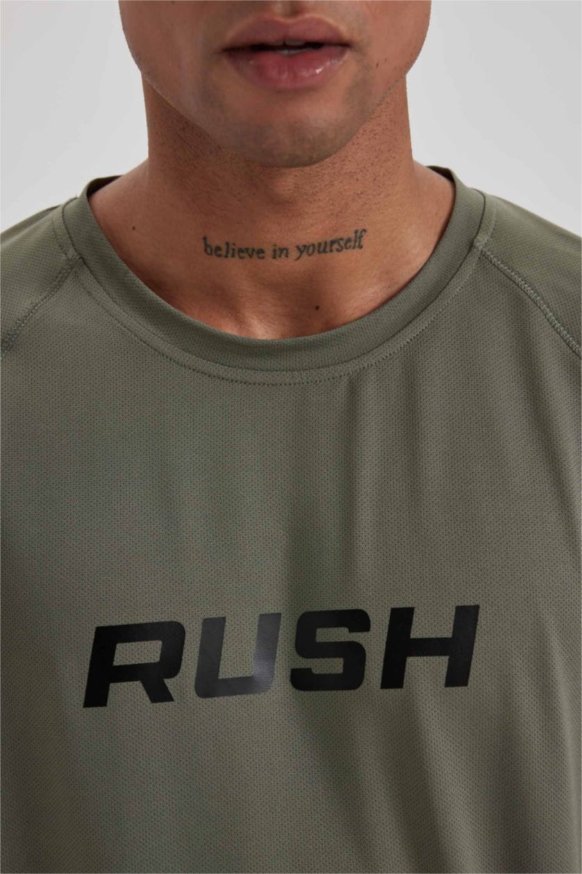MAN Light Khaki Slim Fit Short Sleeve T-Shirt