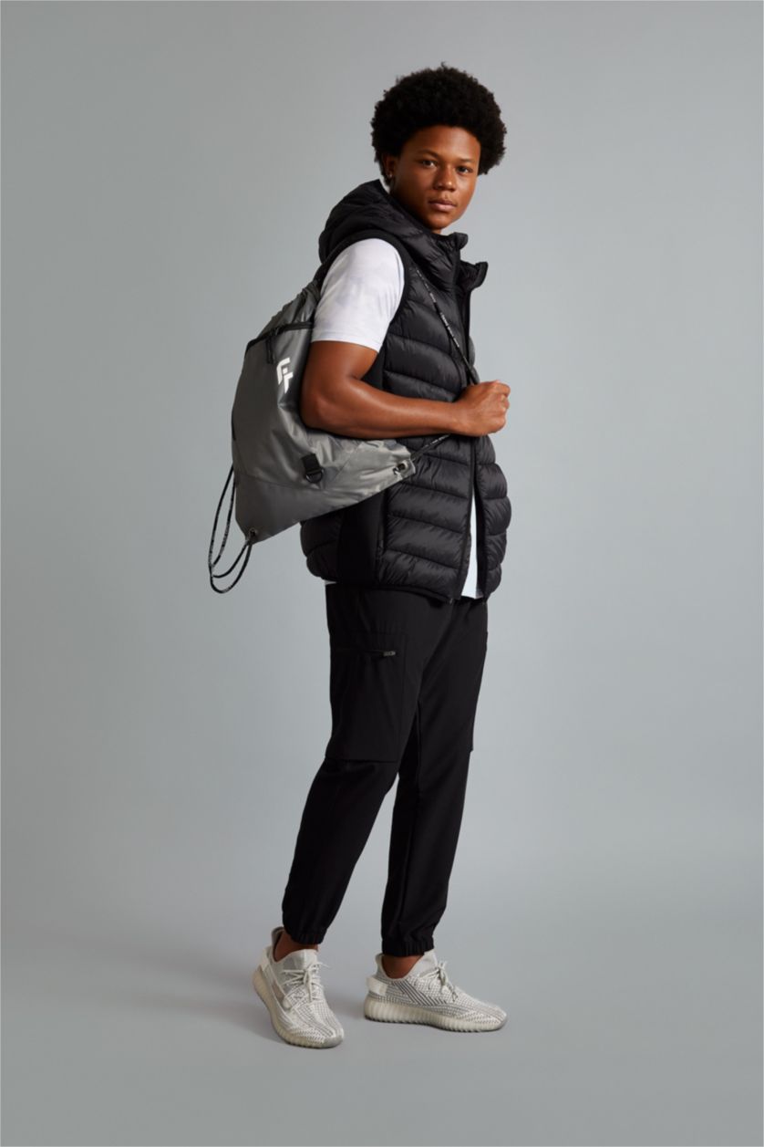 رجالي أسود بنطلون سويت بانتس جوجر منسوج قصة عادية