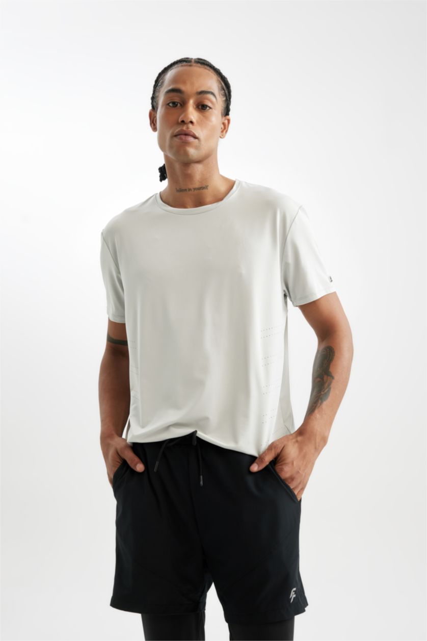 Erkek Siyah Slim Fit Dar Kesim Sporcu Uzun Taytlı Dokuma Şort