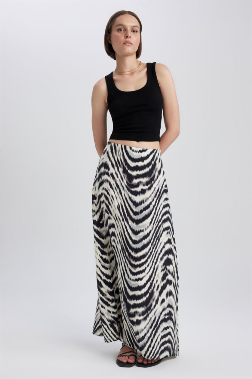 Women Black Straight Fit Maxi