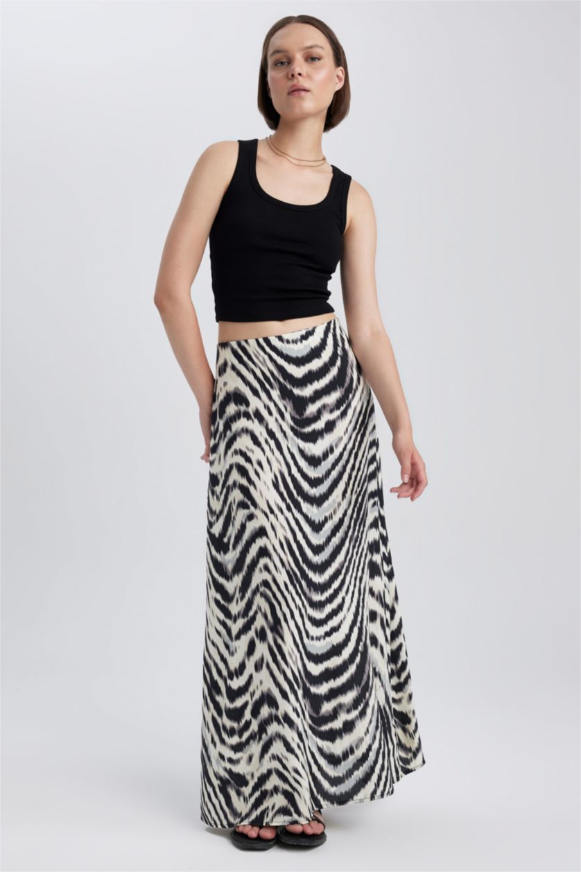 Women Black Straight Fit Maxi