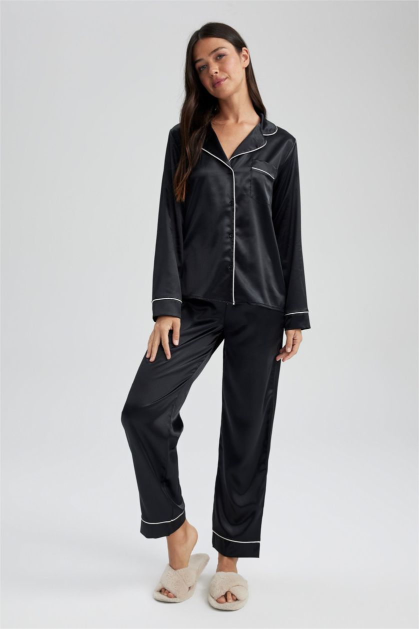 FEMME Noir Satinette Coupe Régulière