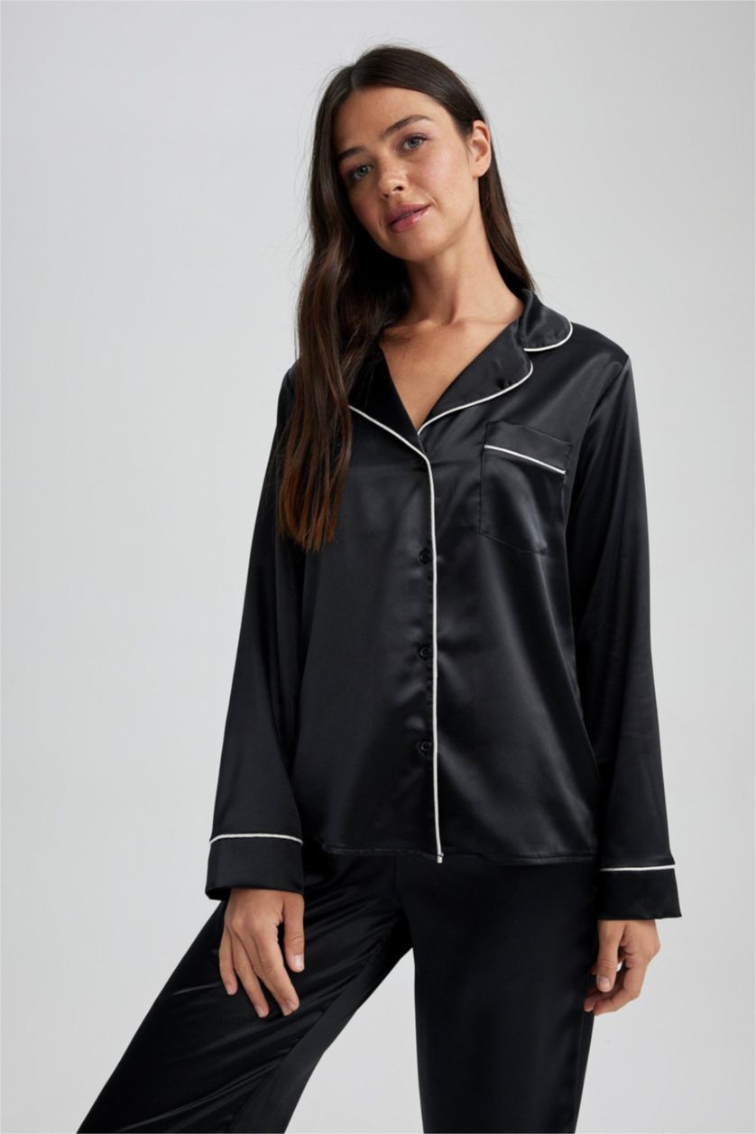 FEMME Noir Satinette Coupe Régulière