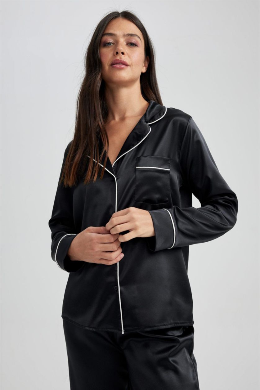FEMME Noir Satinette Coupe Régulière