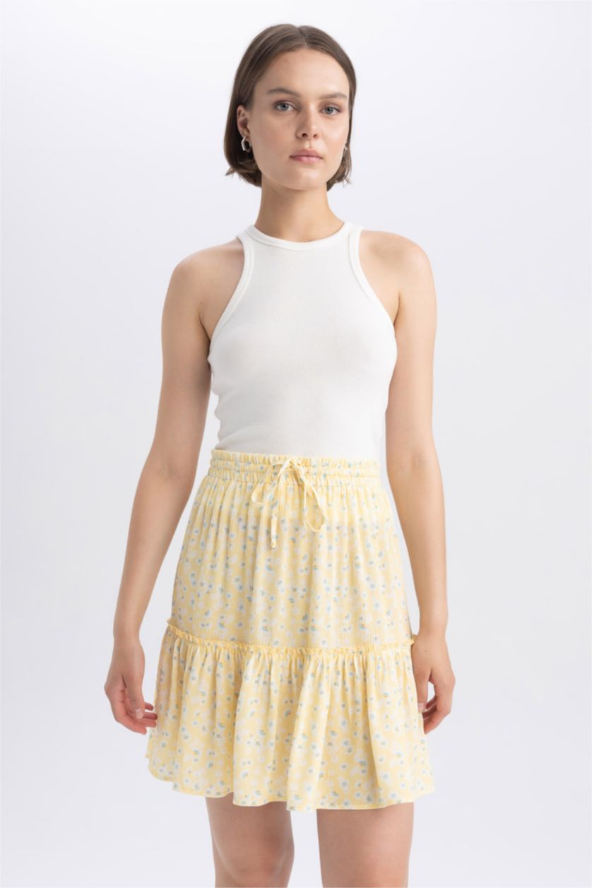 Жіночий Жовтий Спідниця мини батік з віскози