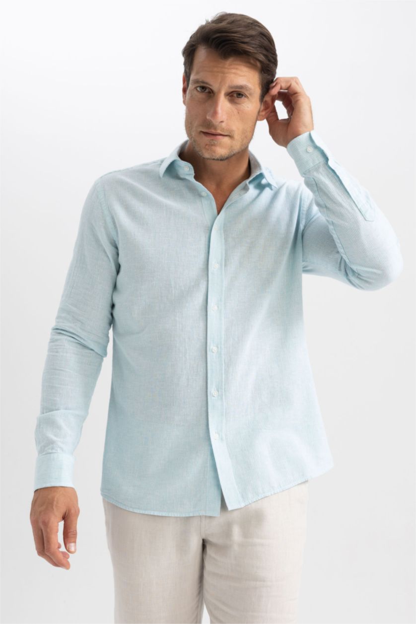 Ерлер Аква заманауи пішім Ұзын жеңді көйлек