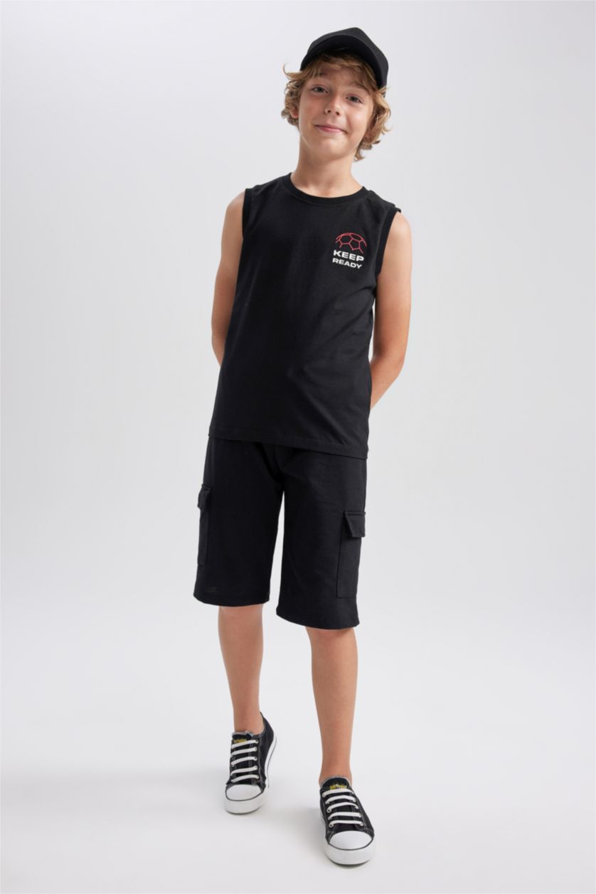 Хлопчачий Чорний Майка з круглим вирізом для хлопчиків