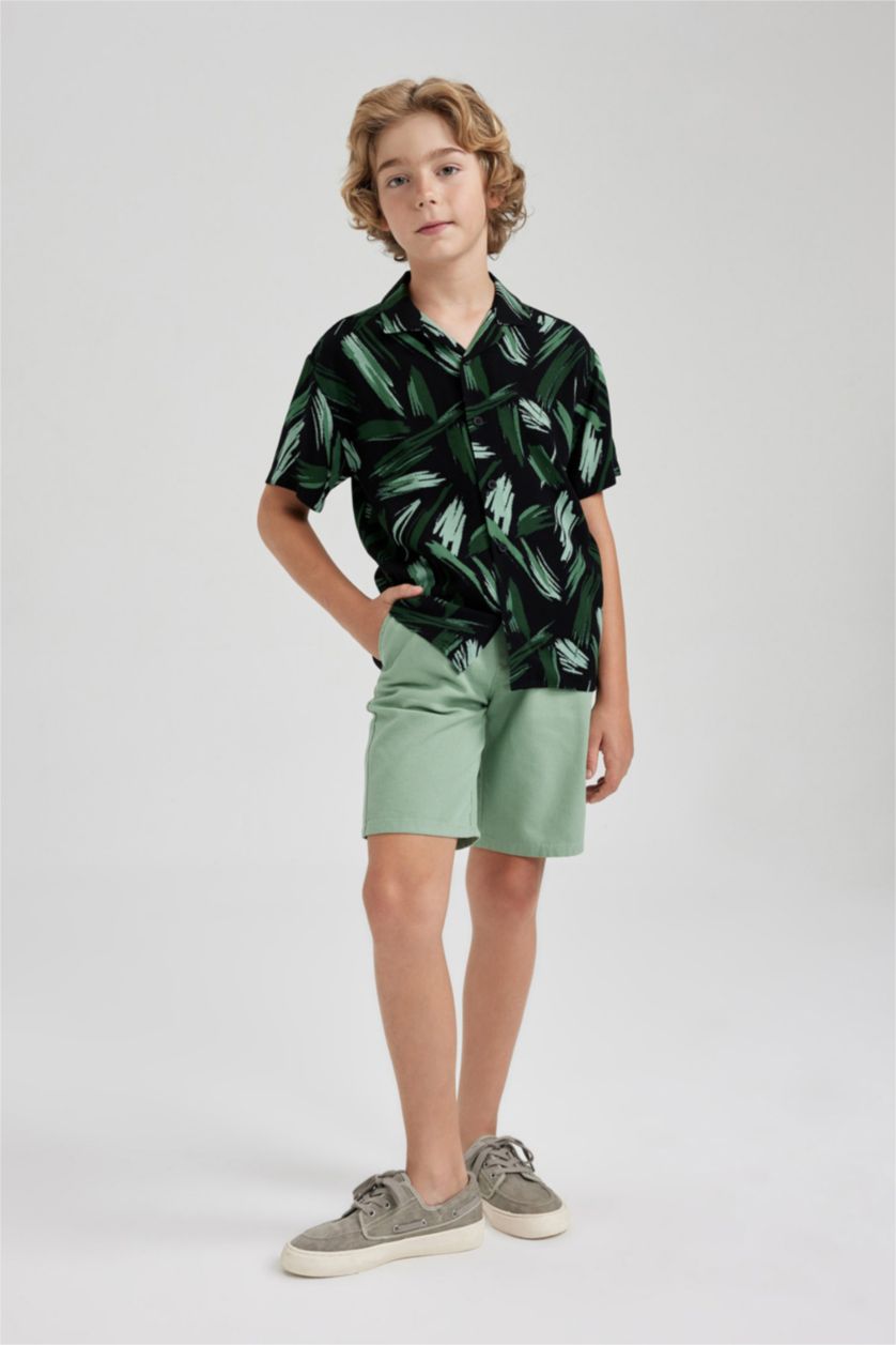 BOYS & TEENS Light Green Boy Regular Fit Shorts