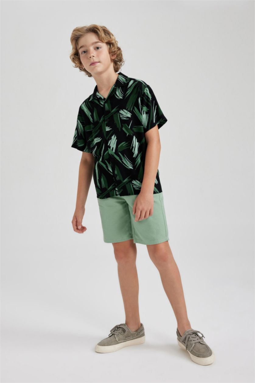 BOYS & TEENS Light Green Boy Regular Fit Shorts