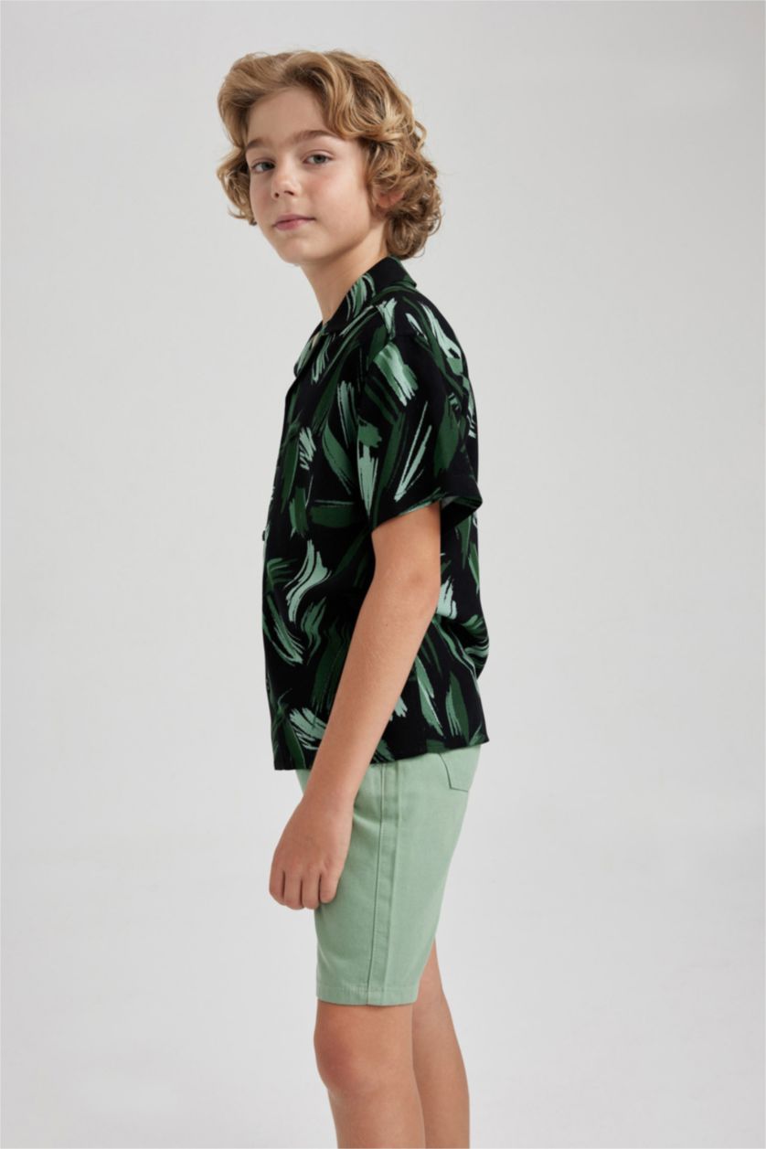 BOYS & TEENS Light Green Boy Regular Fit Shorts