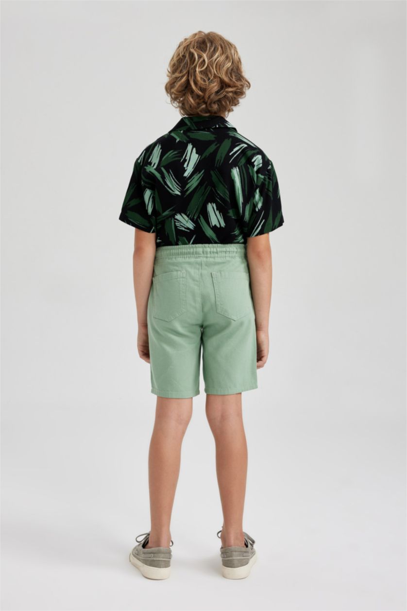 BOYS & TEENS Light Green Boy Regular Fit Shorts
