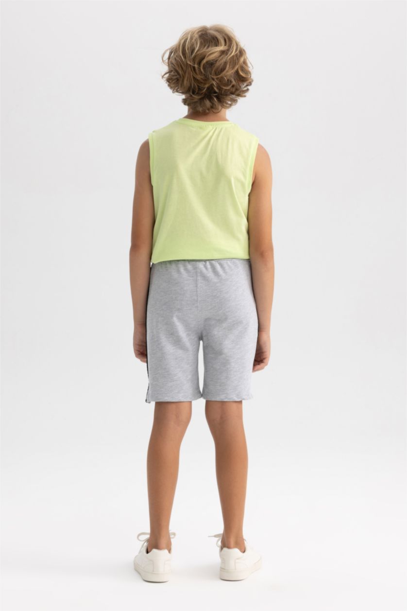 أولاد ميلانج رمادي فاتح شورت اولادي قماش رقيق