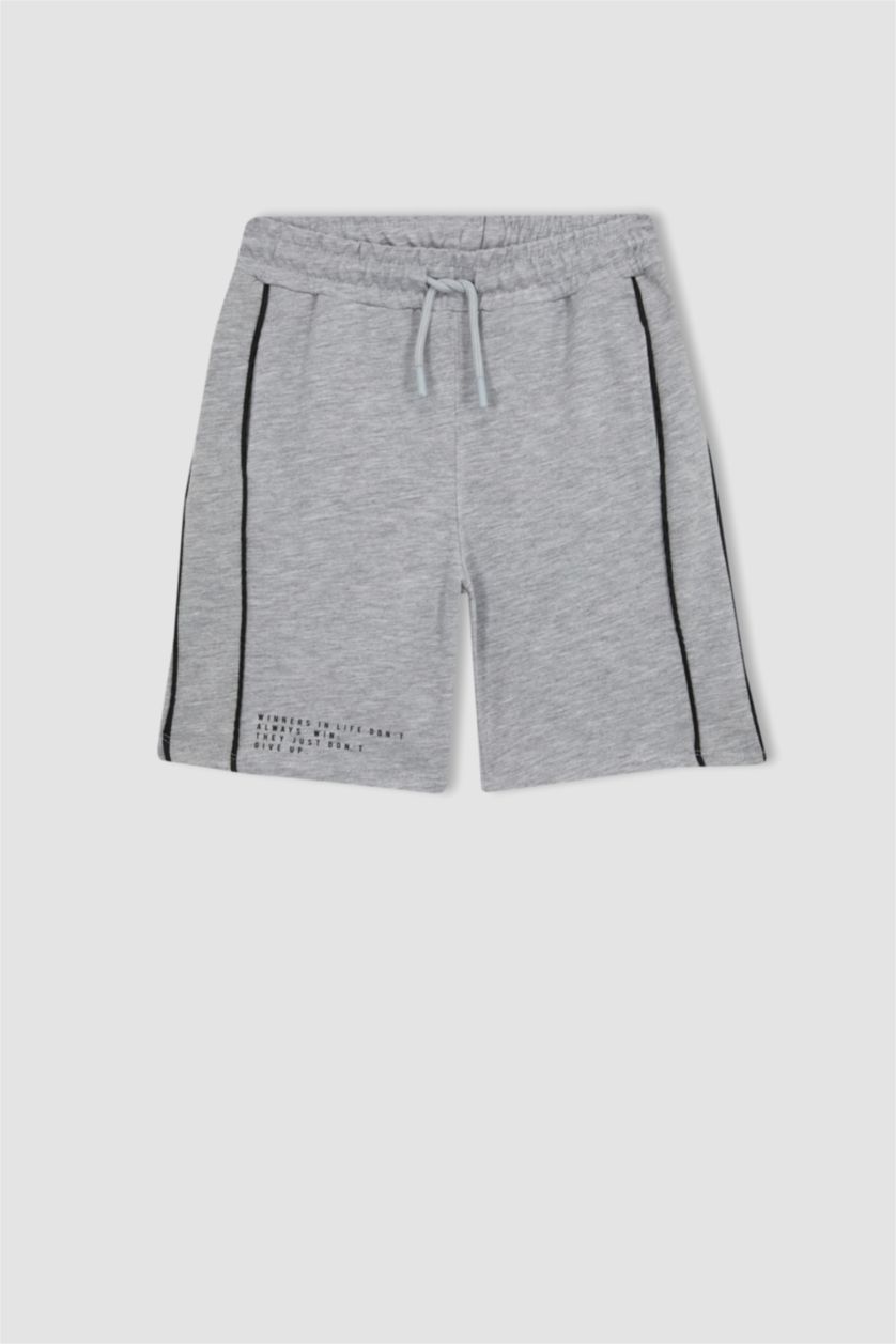 أولاد ميلانج رمادي فاتح شورت اولادي قماش رقيق