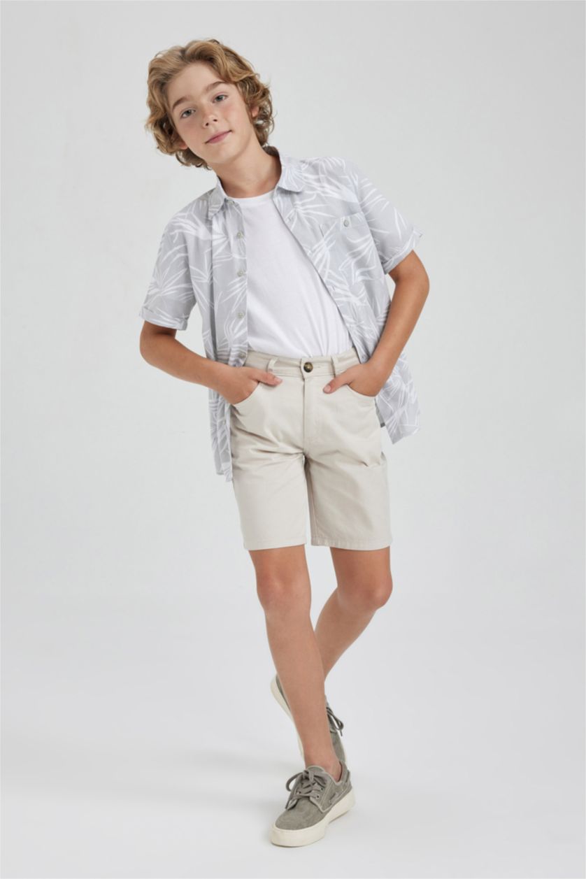 Boys & Teens Beige Boy Regular Fit Shorts