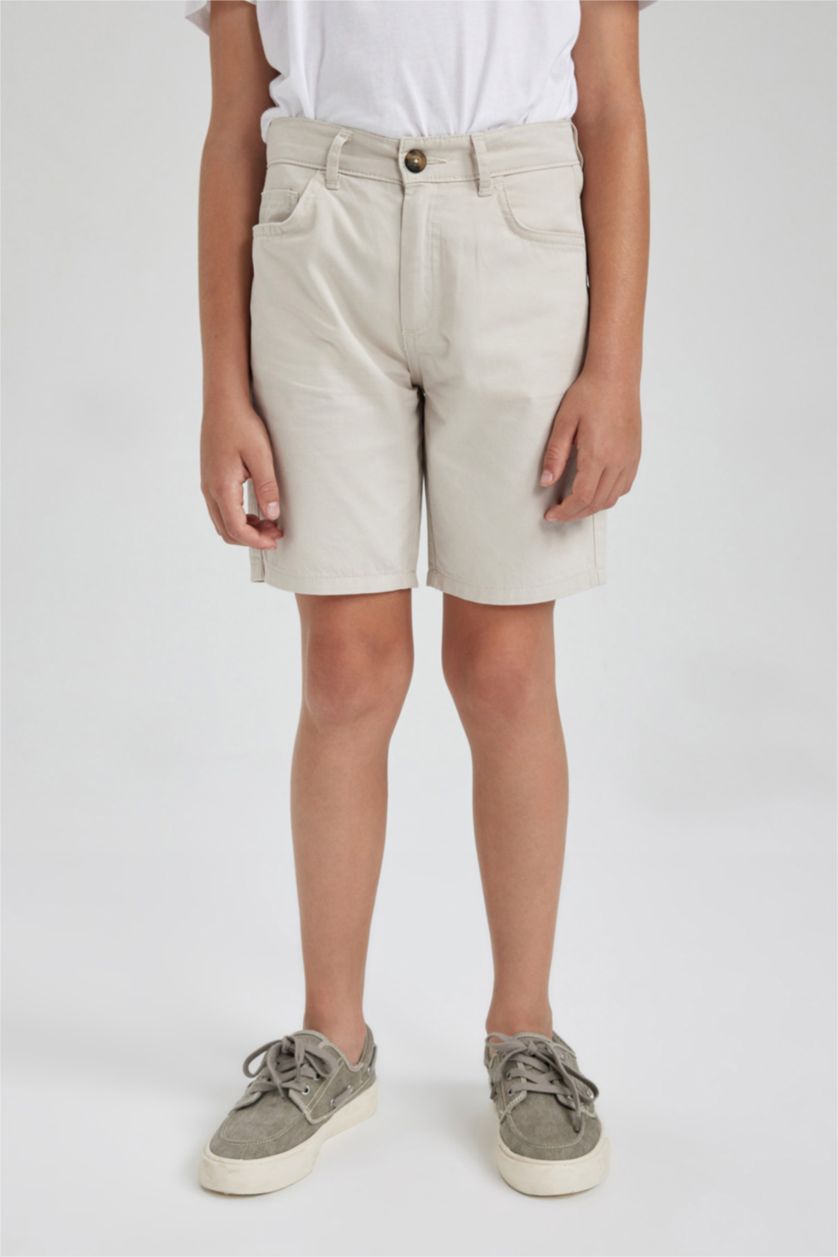 Boys & Teens Beige Boy Regular Fit Shorts