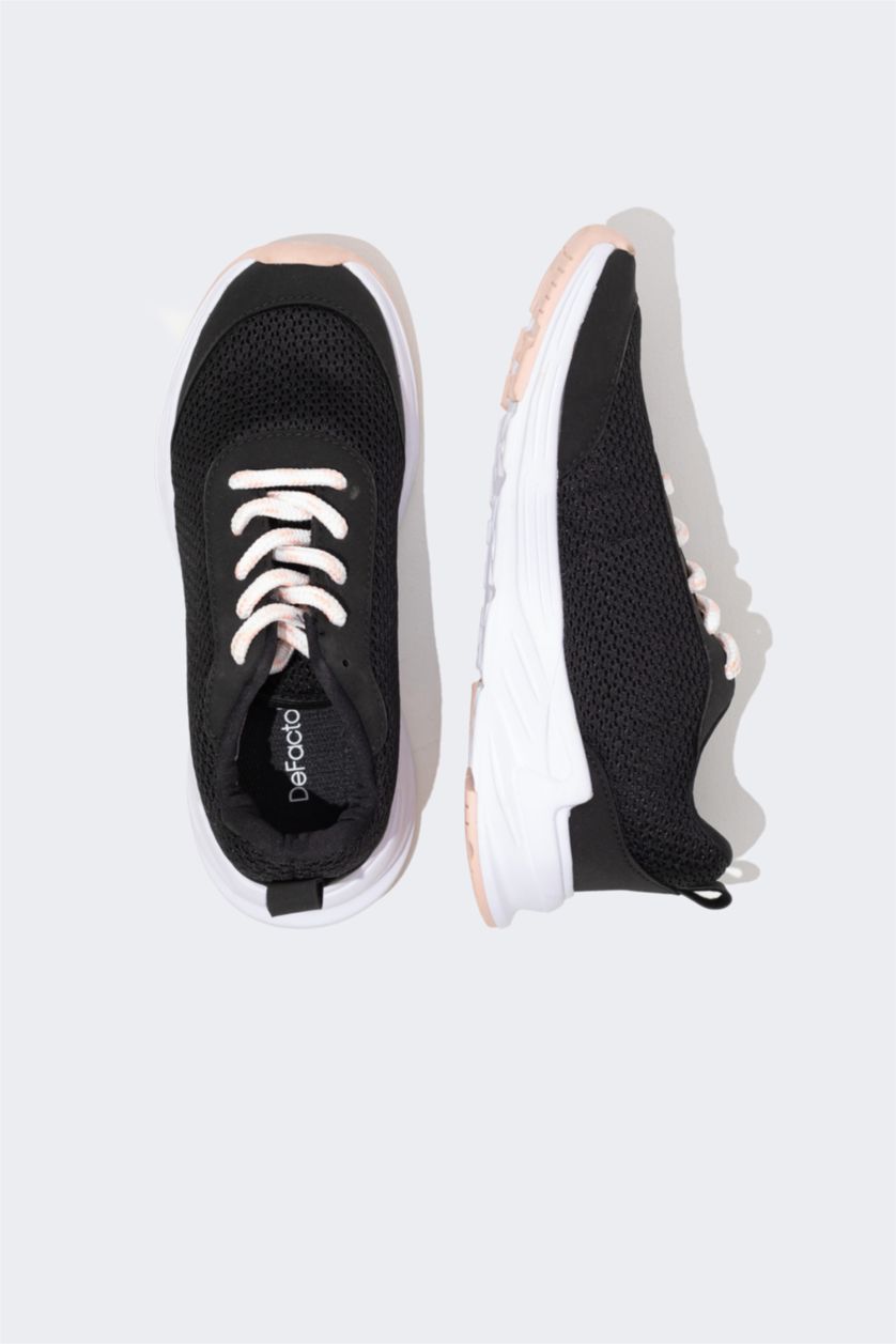 أولادي أسود حذاء رياضي اولادي برباط وكعب سميك