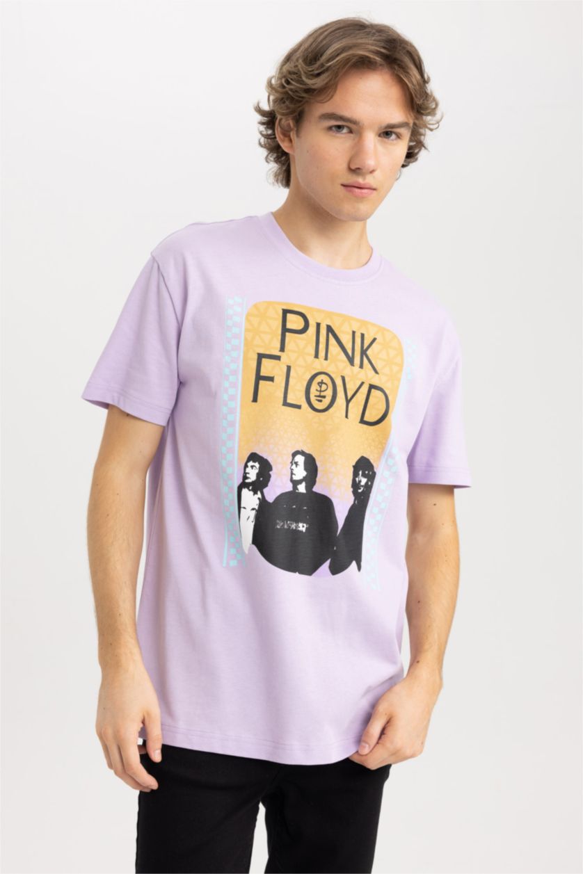 Ерлер Сирень Pink Floyd Лицензиялық дөңгелек жаға үлкен Қысқа жеңді футболка