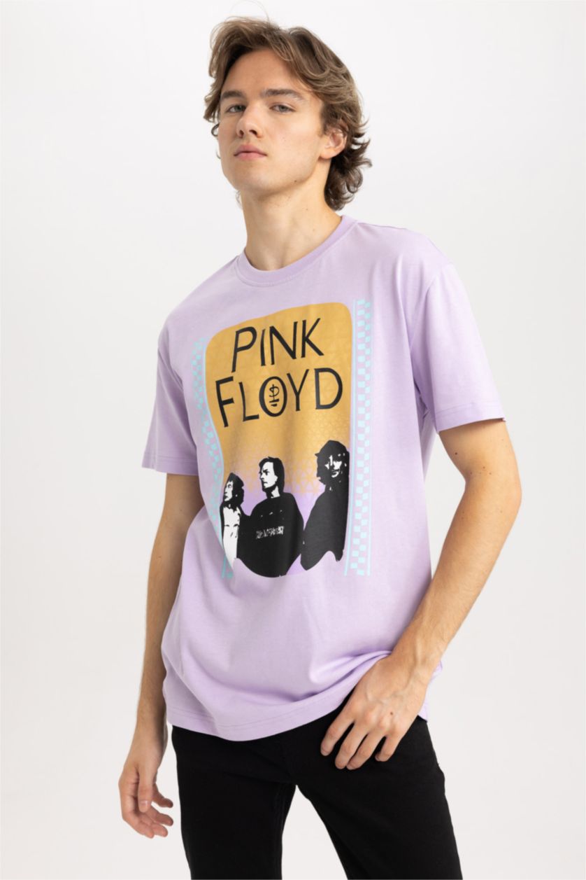 Ерлер Сирень Pink Floyd Лицензиялық дөңгелек жаға үлкен Қысқа жеңді футболка