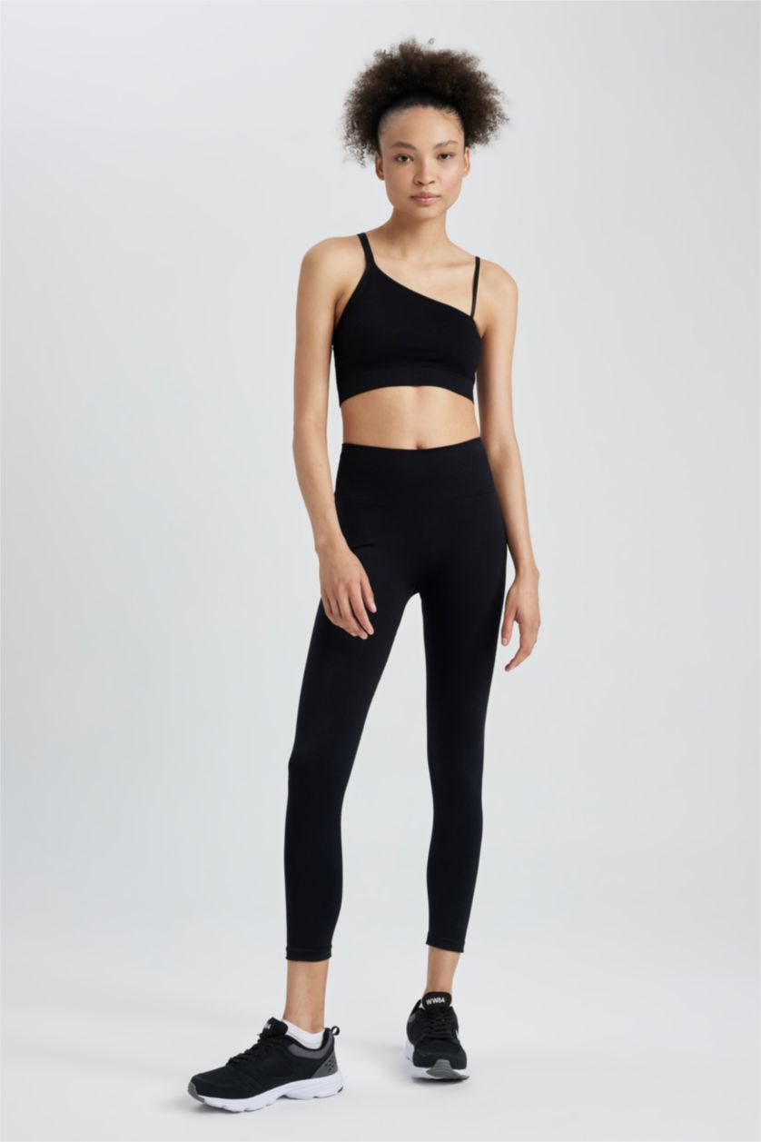 Woman Black High Waist Sport Leggings
