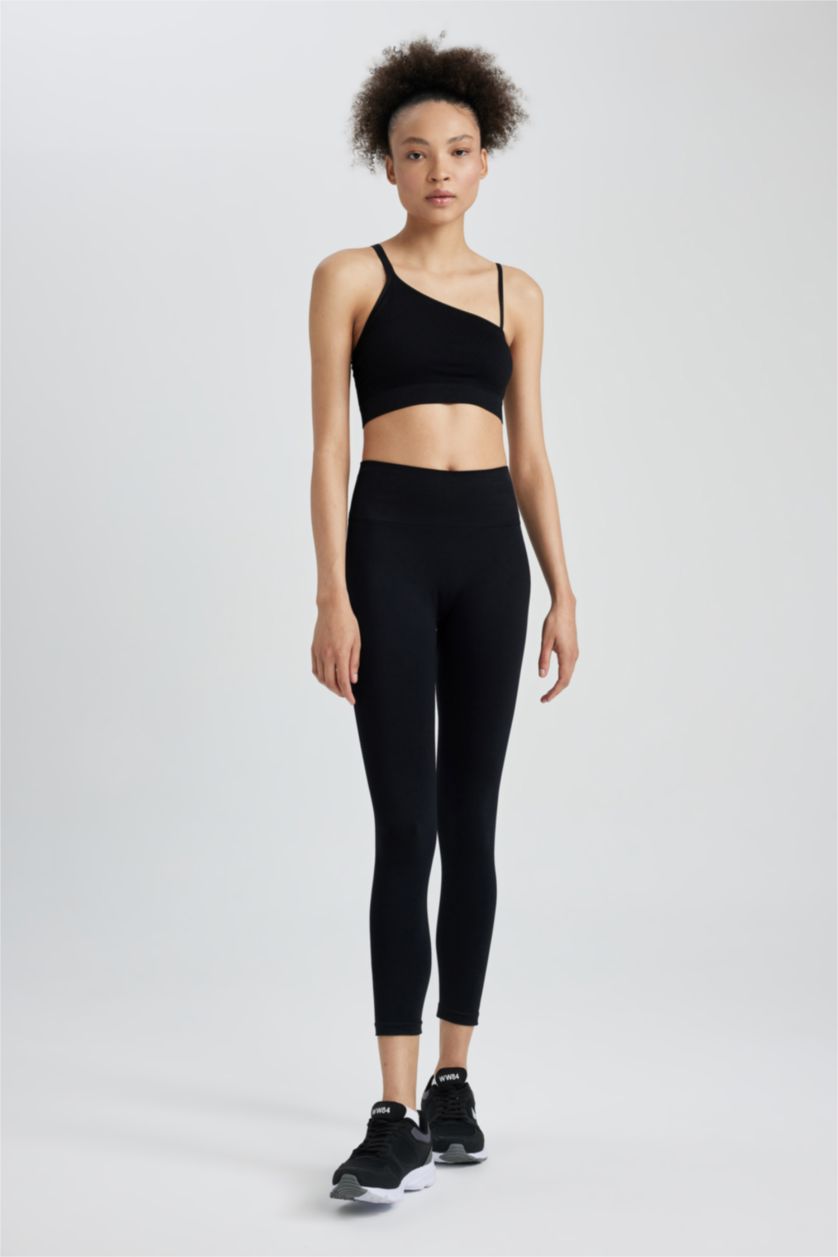 Woman Black High Waist Sport Leggings