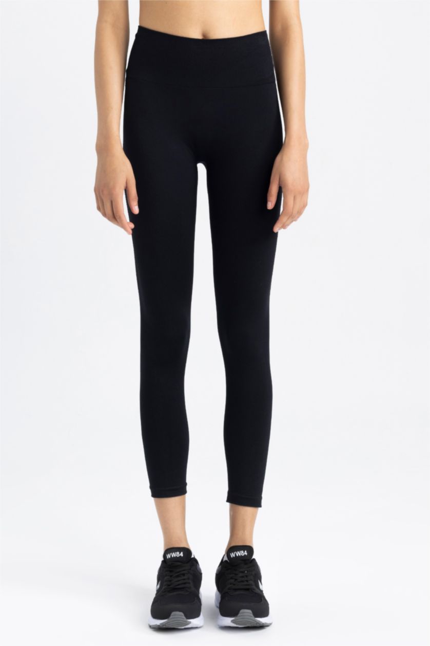 Woman Black High Waist Sport Leggings