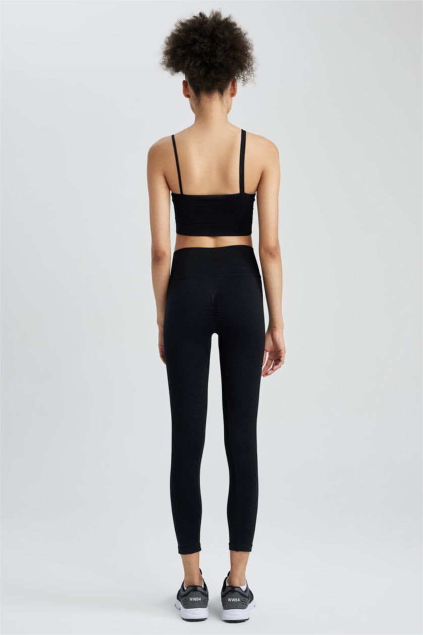 Woman Black High Waist Sport Leggings