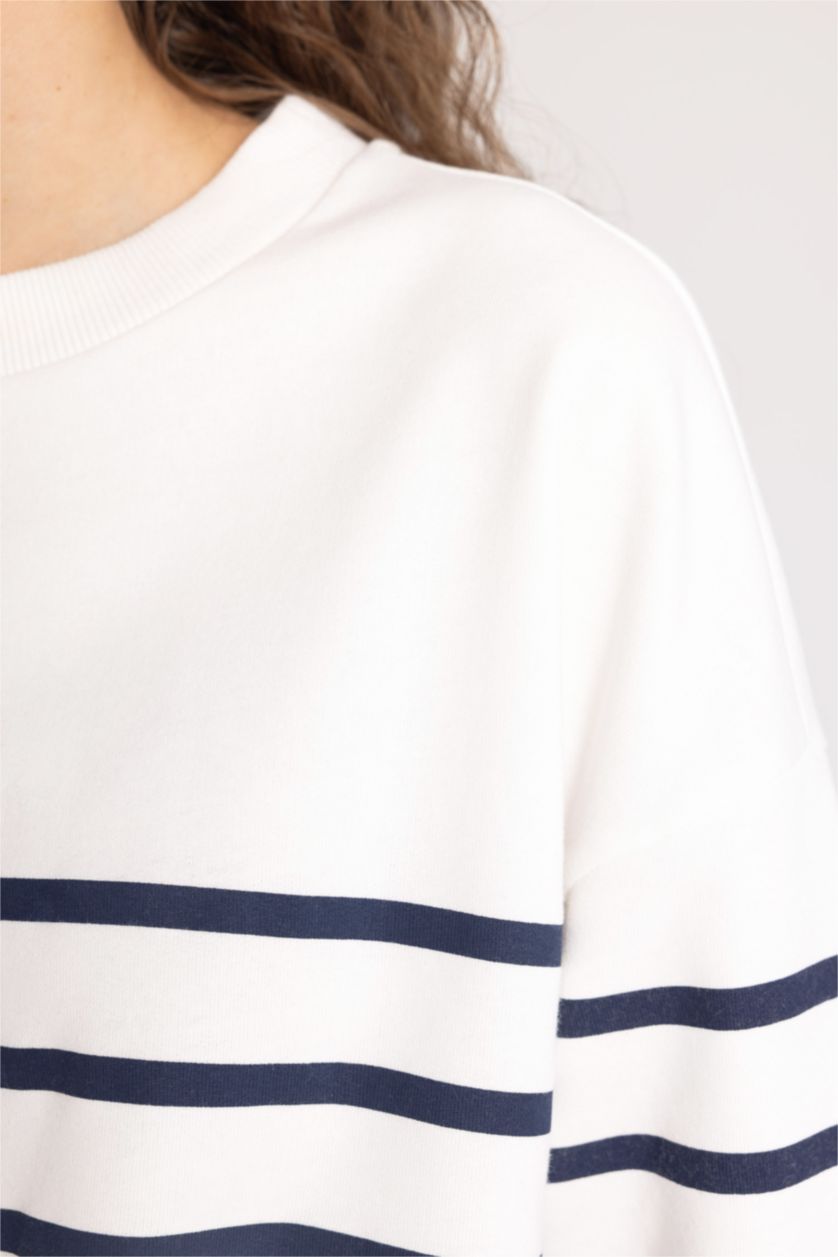 FEMME Marin Sweat-shirt rayé à coupe décontractée