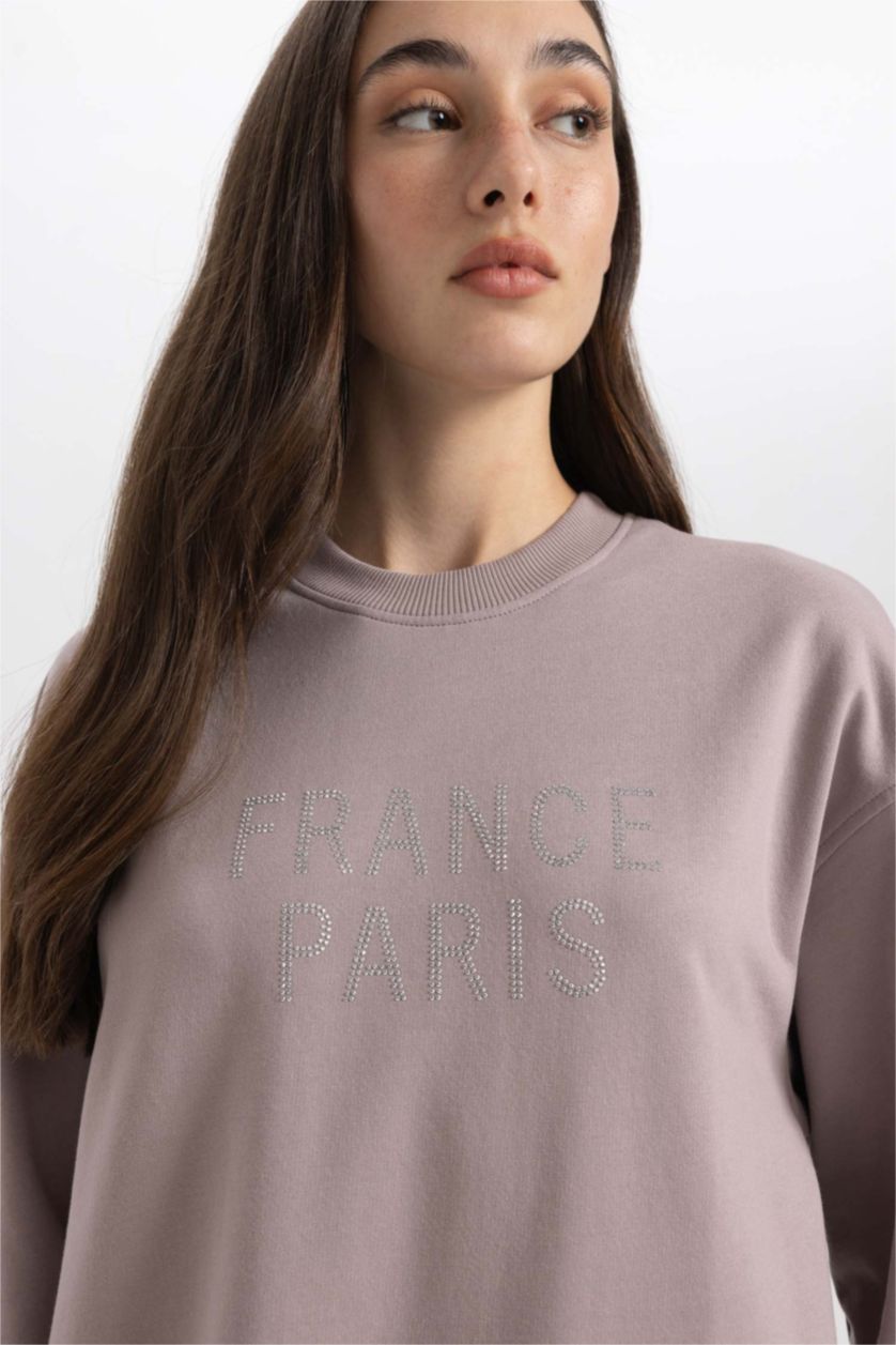 حريمي وردي فاتح سويت تونيك قماش رقيق قصة عادية