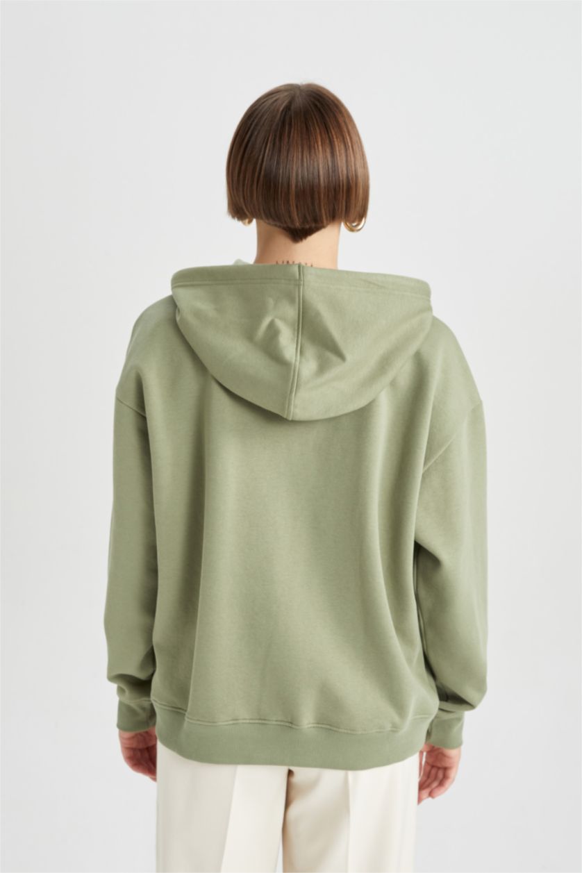 WOMAN Khaki Relax Fit Slogan Sweatshirt