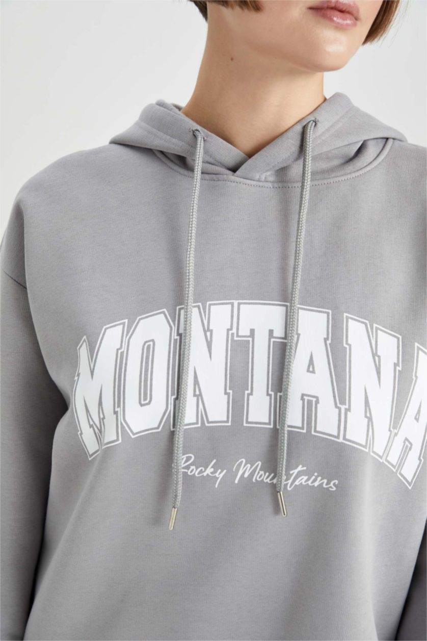 WOMAN Light Grey Relax Fit Thick Sweatshirt Fabric Sweatshirt